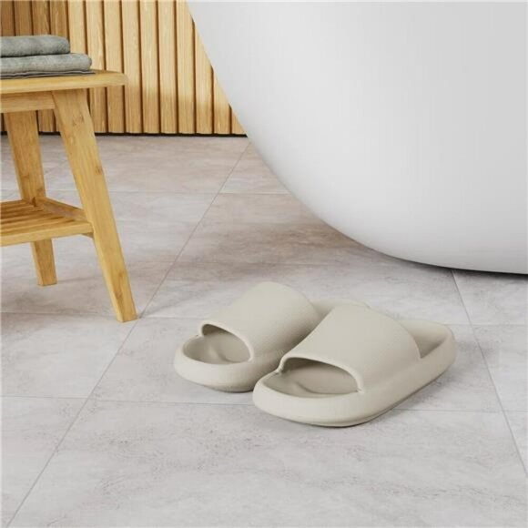 Joomra Pillow Slides Thick Sole Shower Sandals Non Slip Quick Dry Foam Slides - Picture 2 of 7
